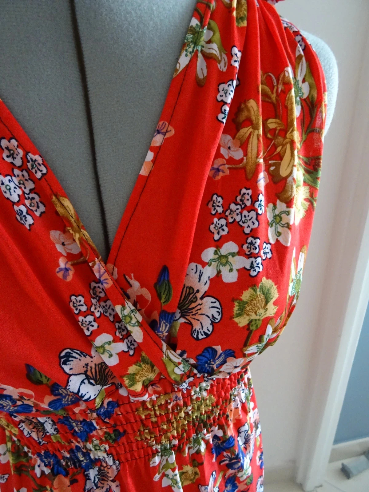 Vestido de verano rojo con flores talla indicada XL/ XXL pero más bien 38/40 – photo 4